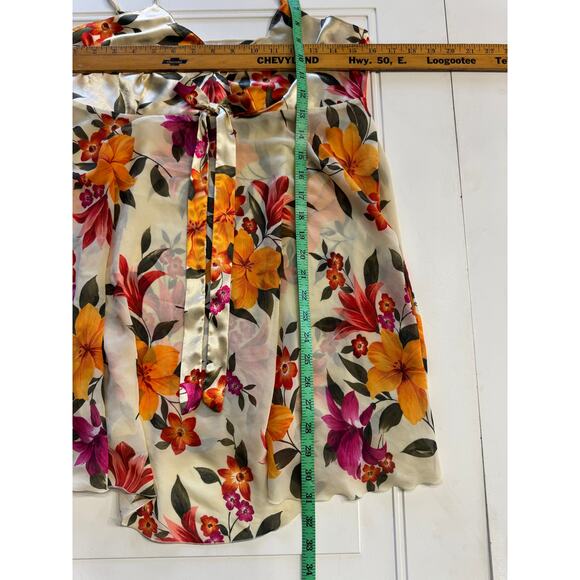 Victorias Secret Vintage Slip Gown Chemise Night Satin Multicolor Floral Size M - Picture 5 of 5
